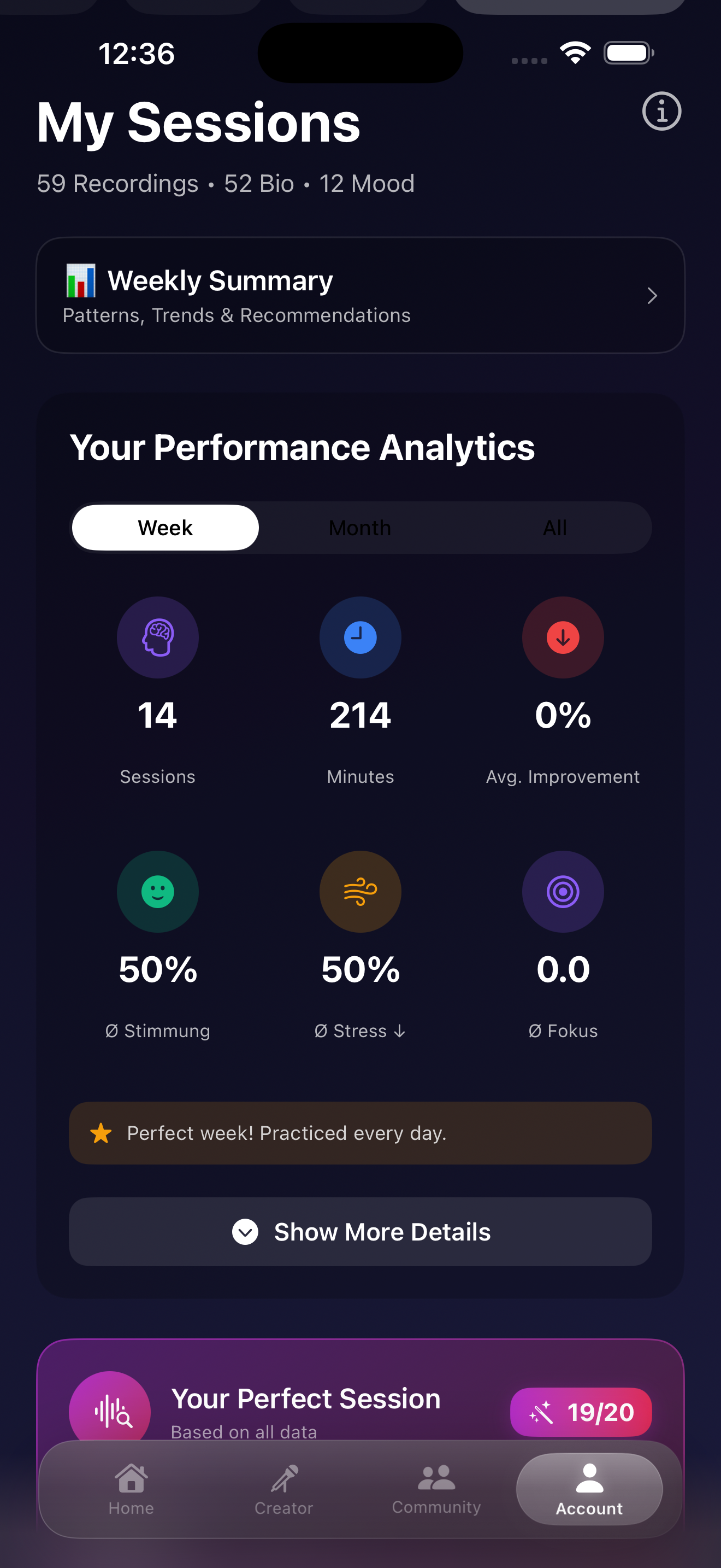 SINE Bio-Resonance - Track your data